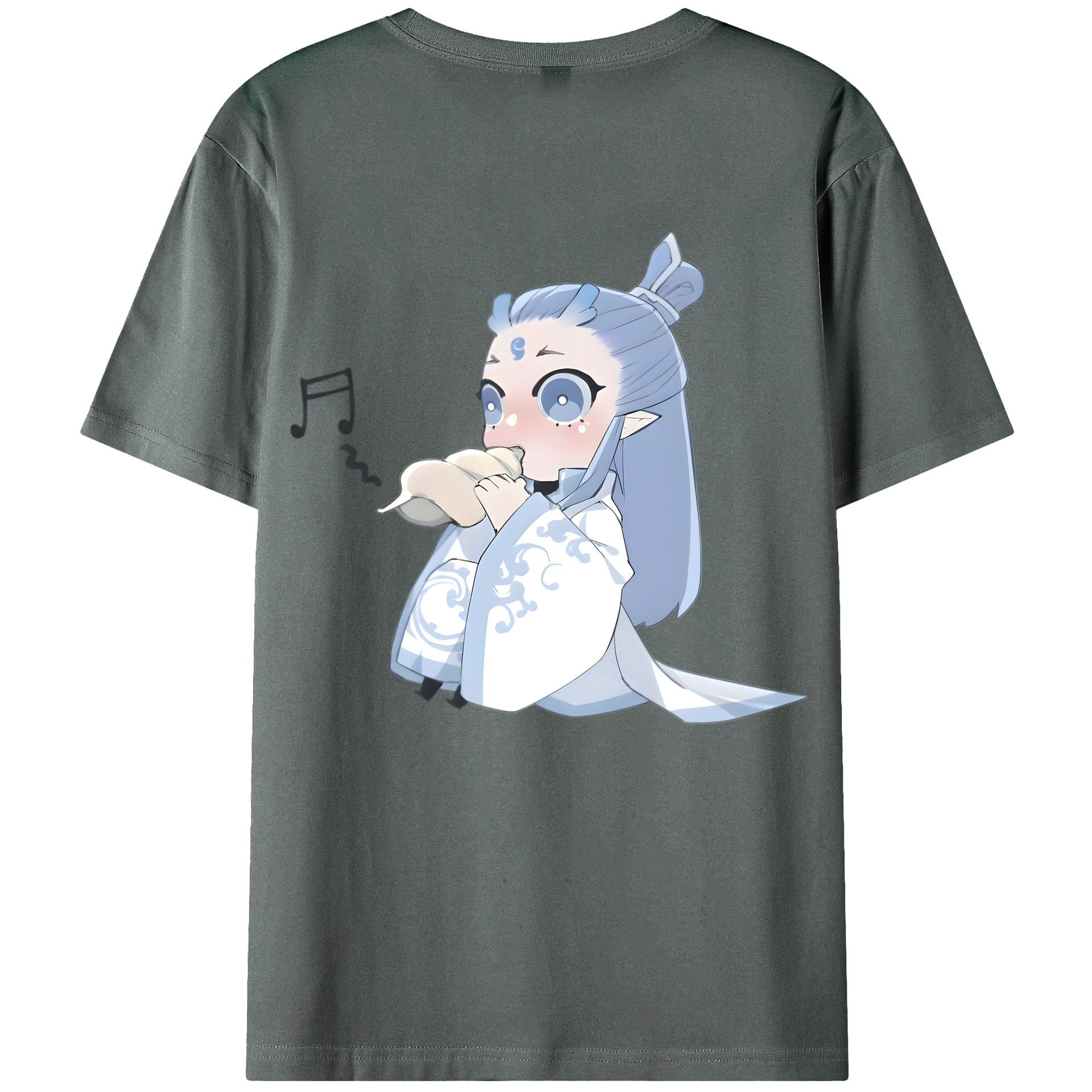 （画像用） Ne Zha 2 ナタ 魔童の大暴れ 綿100％ メンズ半袖Tシャツ（バックプリント） 通気性